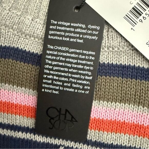 Gray Star Pattern Sweater Chaser Brand Stars & Stripes Heather Gray Sweater - Picture 5 of 10